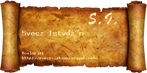 Svecz István névjegykártya